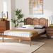 Wholesale Interiors Baxton Studio Thatcher Mid-Century Modern Walnut Finished Wood Queen Size Platform Bed w/ Woven Rattan | Wayfair