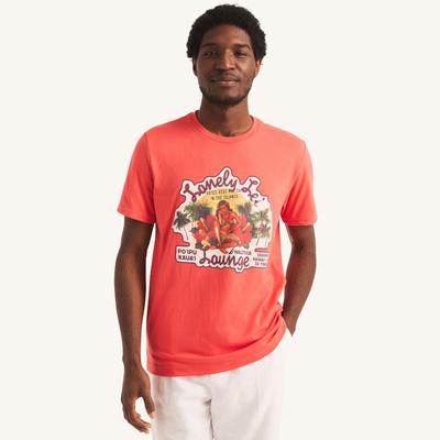 Nautica Men's Lonely Lei Lounge Graphic T-Shirt 610 (Glory Red), M