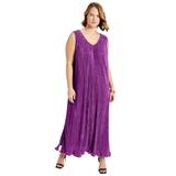 Plus Size Women's Plisse Midi Dress by June+Vie in Purple Magenta (Size 26/28)