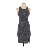 Banana Republic Casual Dress - Mini Halter Sleeveless: Gray Stripes Dresses - Women's Size 00 Petite