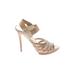 MICHAEL Michael Kors Heels: Strappy Stilleto Cocktail Party Tan Solid Shoes - Women's Size 7 1/2 - Open Toe