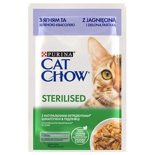 26x85g Cat Chow Sterilised Lamm & grüne Bohnen Katzenfutter nass