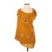 Mossimo Supply Co. Casual Dress - Shift: Gold Floral Dresses - Women's Size Small