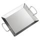 OKUMEYR Stainless Steel Seafood Pot Metal Trays Square Griddle Pan Stainless Steel Steamer Basket Square Serving Tray Stainless Steel Saucepan Pans Alcohol Stainless Steel Plate