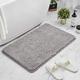 placeroom Non-Slip Extra Long Bath Mat Soft Water Absorbent Bath Rug Machine Washable Fluffy Microfiber Easy to Clean - Grey