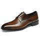 Ninepointninetynine Dress Oxford for Men Lace Up Square Apron Burnish Toe Derby Shoes Leather Block Heel Resistant Non Slip Rubber Sole Low Top Prom (Color : Coffee, Size : 6.5 UK)