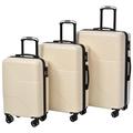 3 Piece Luggage Set,Expandable Hard Shell Luggage Set with Spinner Wheels & TSA Lock, Lightweight Travel Luggage Set,Carry on Luggage for Business Trip, Cream, 4 Pieces Set, Fashion