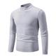 RKYNOOZX Men jumpers Autumn Sweater Men's Half High Neck Basic Solid Color Casual Versatile Round Neck Knit With Sweater Inside-light Grey-3xl 75-83kg