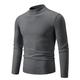 RKYNOOZX Men jumpers Autumn Sweater Men's Half High Neck Basic Solid Color Casual Versatile Round Neck Knit With Sweater Inside-dark Grey-3xl 75-83kg