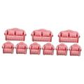 TOYANDONA 3 Sets Dollhouse Sofa Floral Decor Chairs 1 12 Scale Doll House Sofa Model Home Decor Furniture Model Armchair Mini Chair Doll Food Diy Sofa Wood Red Miniature Ornaments