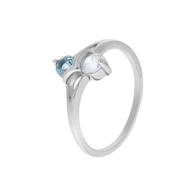 Fingerring VIVANCE "925/- Sterling Silber rhodiniert mit Zirkonia und Glasstein" Gr. 56, weiß (weiß, weiß), Fingerringe, Damen, 056 (17,8), Silber 925 (Sterlingsilber) Image