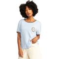 T-Shirt QUIKSILVER "UNI RINGER TEE" Gr. L, blau (skyway) Damen Shirts Jersey
