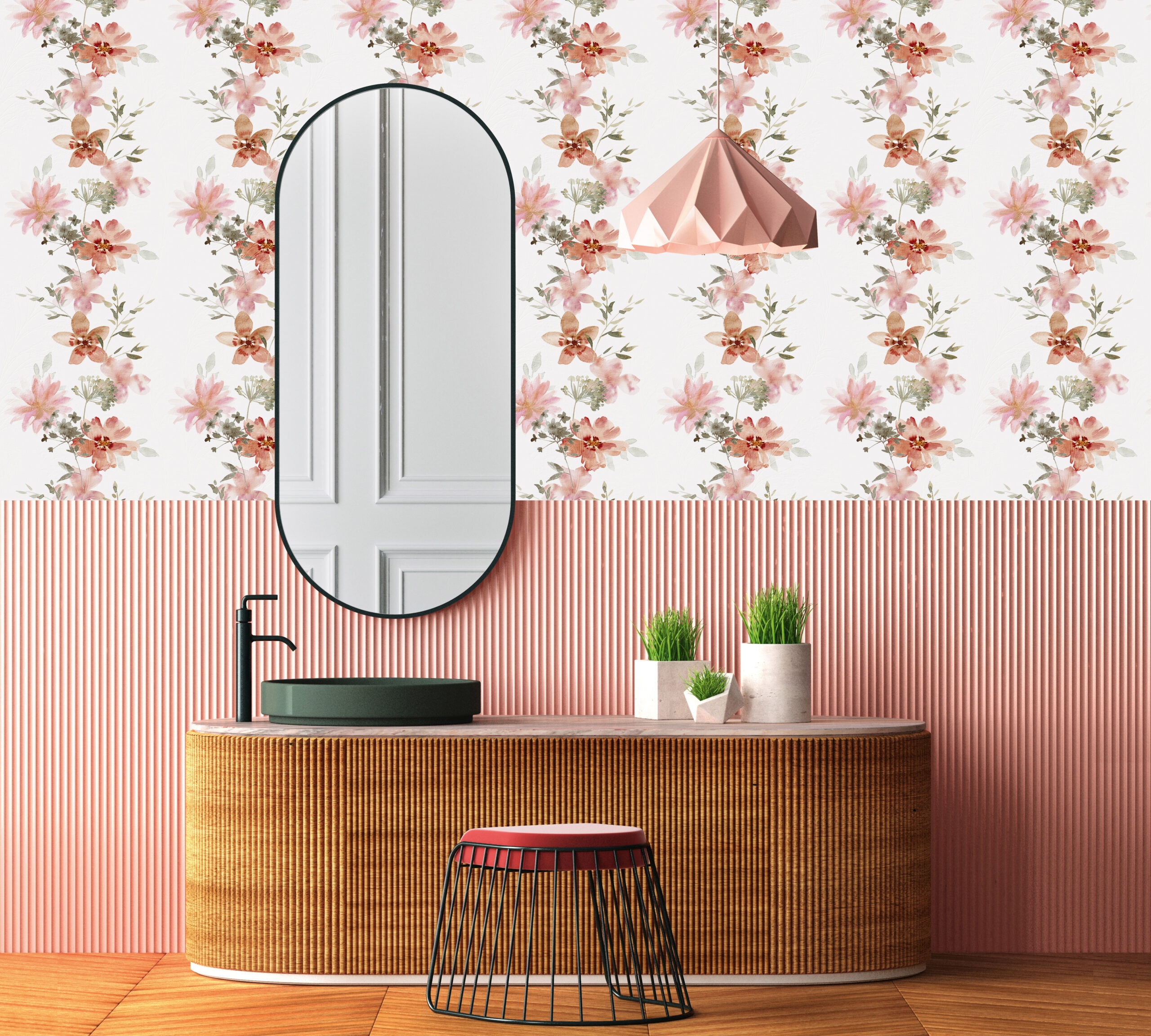 Vliestapete MARBURG "Nature's Palette", rot (lachs), B:0,53m L:10,05m, Vlies, Tapeten, moderne Tapete für Wohnzimmer Schlafzimmer Küche