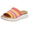 Pantolette REMONTE, Damen, Gr. 37, bunt (gelb, fuchsia), Textil, gestreift, sportlich, Schuhe, Keilabsatz, Sommerschuh, Schlappen mit praktischem Elastikeinfass