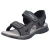 Trekkingsandale RIEKER, Herren, Gr. 45, grau (grau, schwarz), Textil, sportlich, Schuhe, Sommerschuh, Outdoorsandale, Freizeitsandale, mit weichem Futter