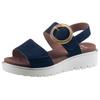 Sandale ARA "BILBAO", Damen, Gr. 43, blau (dunkelblau), Ziegenveloursleder, unifarben, modisch, Schuhe, Keilsandale, Plateausandale mit Klettverschlüssen, G-Weite