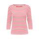 3/4-Arm-Shirt ONLY "ONLFIFI LIFE 3/4 BOAT- NECK TOP" Gr. XS (34), rot (sun kissed coral stripes:cloud dancer) Damen Shirts Jersey
