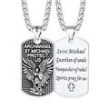 FaithHeart Archangel Michael Pendant Necklaces, 925 Sterling Silver Saint Michael Dog Tag Jewellery, Talisman Amulet Gifts