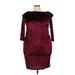 French Atmosphere Casual Dress: Burgundy Dresses - Women's Size 3X