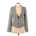 Calvin Klein Blazer Jacket: Short Gray Solid Jackets & Outerwear - Women's Size 8