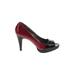 Bandolino Heels: Slip On Stilleto Cocktail Party Burgundy Shoes - Women's Size 9 - Peep Toe