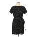 Shein Casual Dress - Mini High Neck Short sleeves: Black Dresses - Women's Size Large