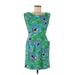 Plenty By Tracy Reese Casual Dress - Mini Scoop Neck Sleeveless: Green Floral Dresses - Women's Size 8 Petite