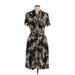 Nanette Lepore Casual Dress - Shirtdress: Black Floral Dresses - Women's Size 10