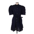 Gap Casual Dress - Shirtdress Mock Short sleeves: Blue Print Dresses - New - Women's Size Large