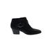 Franco Sarto Ankle Boots: Black Solid Shoes - Women's Size 7 1/2 - Almond Toe