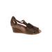 Earth Wedges: Brown Solid Shoes - Women's Size 8 - Open Toe