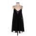 Express Cocktail Dress - A-Line V-Neck Sleeveless: Black Print Dresses - Women's Size Small