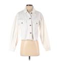 Wishlist Denim Jacket: Short White Print Jackets & Outerwear - Women's Size Small