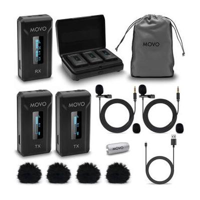 Movo Photo WMX-2-DUO 2-Person Wireless Microphone System for Cameras (2.4 GHz) WMX-2-DUO