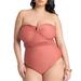 Plus Size Women's Braided Belt Strapless One Piece by ELOQUII in Desert Red (Size 24)