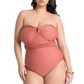 Plus Size Women's Braided Belt Strapless One Piece by ELOQUII in Desert Red (Size 22)