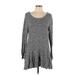 Style&Co Casual Dress - DropWaist: Gray Marled Dresses - Women's Size Large