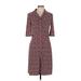 Laundry by Shelli Segal Casual Dress - Shirtdress Collared 3/4 sleeves: Burgundy Dresses - Women's Size 8