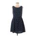 Forever 21 Casual Dress - Mini Scoop Neck Sleeveless: Blue Dresses - Women's Size Medium