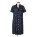 Worth New York Casual Dress - Shirtdress Collared Short sleeves: Blue Dresses - Women's Size 6