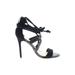 Marciano Heels: Black Print Shoes - Women's Size 9 - Open Toe