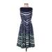 Lafayette 148 New York Casual Dress - A-Line: Blue Stripes Dresses - Women's Size 4