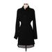 Gianni Bini Casual Dress - Shirtdress: Black Dresses - Women's Size 12