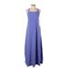 Athleta Casual Dress - A-Line Square Sleeveless: Blue Solid Dresses - Women's Size X-Small