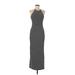 Fashion Nova Casual Dress - Sheath High Neck Sleeveless: Gray Stripes Dresses - Women's Size Medium