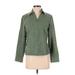 Croft & Barrow Jacket: Short Green Jackets & Outerwear - Women's Size Small Petite