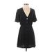 Zara Casual Dress - Shirtdress: Black Solid Dresses - Women's Size Small