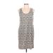 Eddie Bauer Casual Dress - Sheath Scoop Neck Sleeveless: Gray Dresses - Women's Size Large