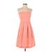 J.Crew Factory Store Casual Dress - Fit & Flare: Orange Jacquard Dresses - Women's Size 4