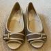Michael Kors Shoes | Michael Kors Tan Canvas Peeptoe Flats | Color: Tan | Size: 7.5